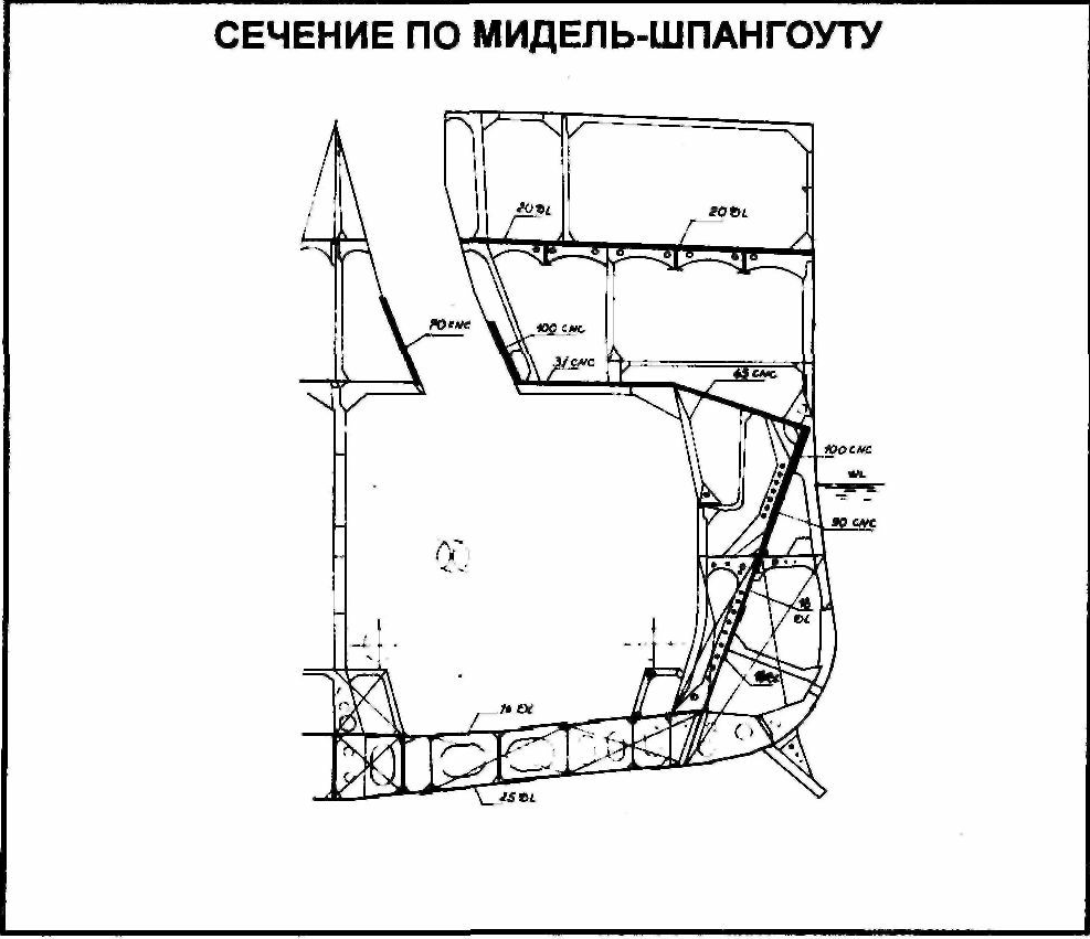 Чертеж мидель шпангоута