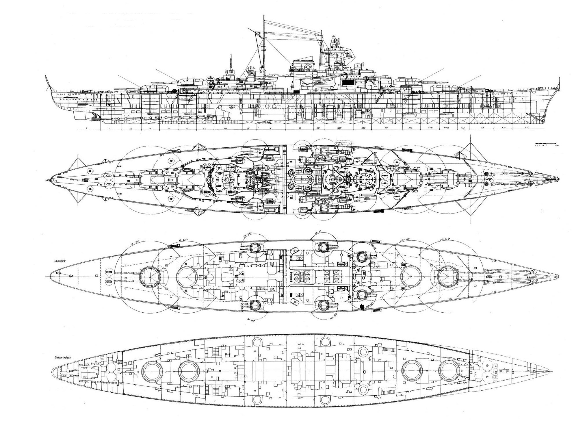 Bismarck 1939 чертеж