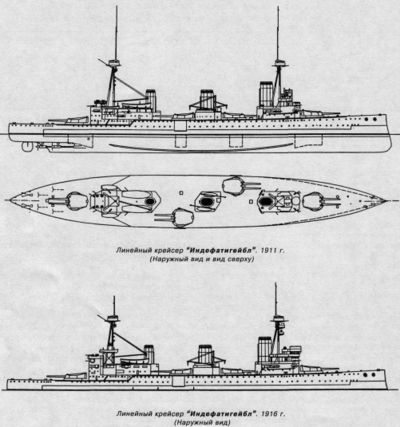 Схема корпуса HMS Indefatigable